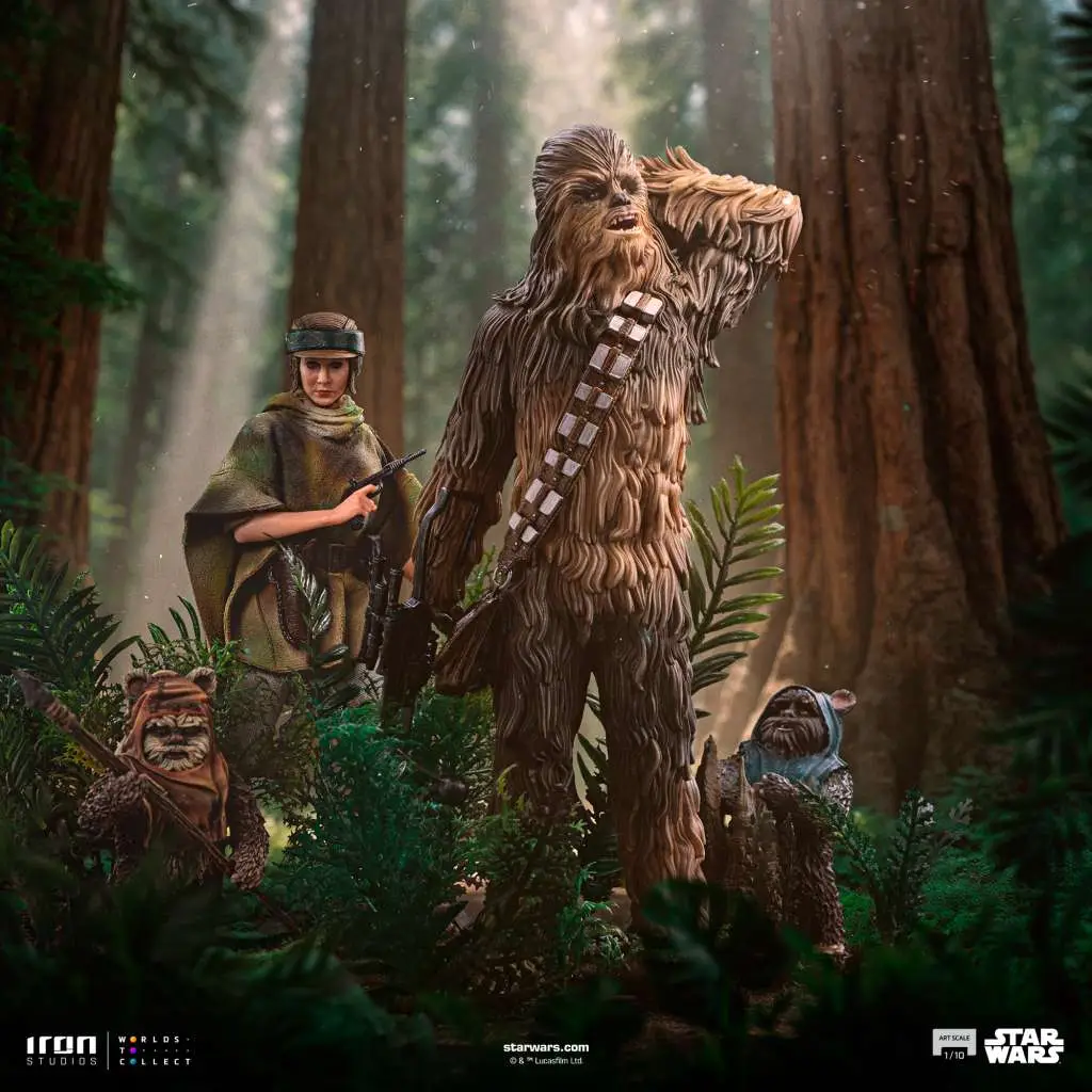 Statue Star Wars chewbacca and tokkat 1/10